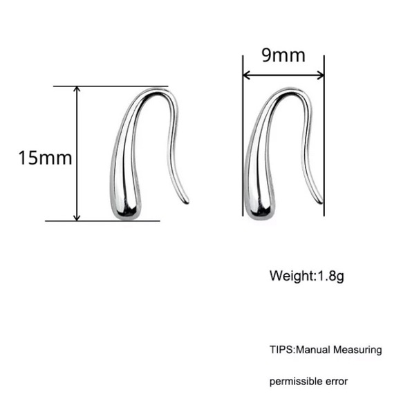 💧Insta sterling silver water drop small earrings - Picture 5 of 7